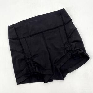 lululemon black Ruched Sinched Spandex Shorts